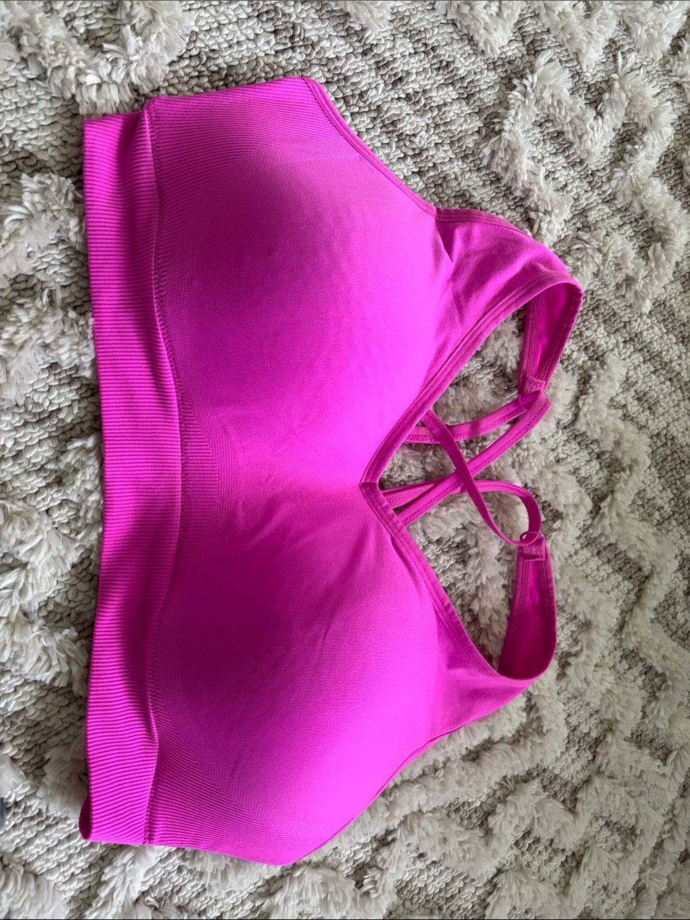 PINK Victoria's Secret Hot Pink Seamless Sports Bra